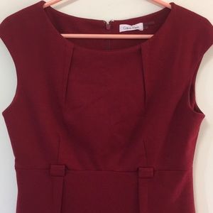 Gorgeous red fitted sleeveless Calvin Klein dress